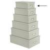 5Five Opbergdoos/box - 2x - lichtgrijs - L28 x B19.5 x H11 cm - Stevig karton - Greybox - Opbergbox