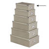 5Five Opbergdoos/box - 2x - beige - L28 x B19.5 x H11 cm - Stevig karton - Crocobox - Opbergbox