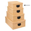 5Five Opbergdoos/box - 2x - goudgeel - L28 x B22 x H11 cm - Stevig karton - Industrialbox - Opbergbox
