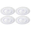 Plasticforte Onbreekbare Ontbijt/gebakbordjes - 6x - kunststof - kristal stijl - transparant - 18 cm - Campingborden