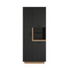 Synnax vitrinekast 1 groot deur, 2 kleine deuren, 1 plank grijs,eik decor.