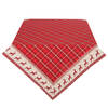 Clayre & Eef Tafelkleed Kerst 130x180 cm Rood Beige Katoen Herten en Kerst Tafellaken Rood Tafellaken