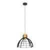 EGLO Stillington Hanglamp - E27 - Ø 41,5 cm - Zwart/Bruin - Staal/Hout