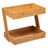 5Five keukenrek/opbergrek/aanrecht organizer - 32 x 23 x 26 cm - bamboe hout - Keukenkastorganizer