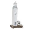 Items Decoratie Maritiem beeldje Vuurtoren met LED lampje - Hout - 13 x 30 cm - wit - Beeldjes