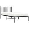 vidaXL Bedframe met hoofdbord metaal zwart 90x200 cm