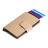 Figuretta Leren Cardprotector RFID Compact Creditcardhouder - Dames en Heren - Metallic Goud