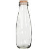 6x Melkfles Glas - Glazen Fles met Kurk - Ø7 x H21 cm - 500ml