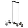 Freelight Hanglamp Calcio 9 lichts L 125 cm excl. 9x G9 LED rook glas zwart