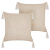 Beliani HAKONE - Sierkussen-Beige-Polyester