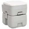 vidaXL Campingtoilet draagbaar 20+10 L HDPE grijs en wit