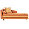 Beliani GONESSE - Chaise longue-Oranje-Fluweel