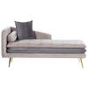 Beliani GONESSE - Chaise longue-Beige-Fluweel