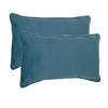 Atmosphera Bank/sierkussens huiskamer Sophia - 2x - 30 x 50 cm - Blauw - polyester - met rits - Sierkussens