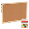 Prikbord incl. 40x punaises gekleurd - 22 x 30 cm - kurk - Prikborden