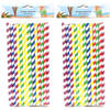 Drinkrietjes - papier - set 100x - multicolor kleuren - 23 cm - verjaardag/feestje - Drinkrietjes