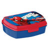 Marvel Spiderman broodtrommel/lunchbox voor kinderen - blauw/rood - kunststof - 20 x 10 cm - Lunchboxen