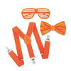 Oranje supporters verkleed set voor heren bril-bretels-vlinderdas - Verkleedattributen
