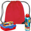Paw Patrol lunchbox set voor kinderen - 3-delig - rood - kunststof - incl. gymtas/schooltas - Lunchboxen