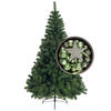 Bellatio Decorations kerstboom 210 cm met kerstballen en piek salie groen - Kunstkerstboom