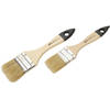 FX Tools Verfkwasten - set 2x stuks - plat - 38 en 50 mm breed - hout - verf en olie basis verf - Verfkwasten