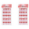 Hartjes glitter stickers voor kinderen - 100 stuks - rood/roze - Feeststickers