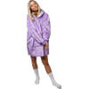 Noony Paars - oversized hoodie deken - plaids met mouwen - fleece deken met mouwen - one size fits all