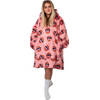 Noony Lips oversized hoodie deken - plaids met mouwen - fleece deken met mouwen - zachte binnenkant - one size fits all