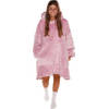 Noony Pink oversized hoodie deken - plaids met mouwen - fleece deken met mouwen - zachte binnenkant - one size fits all