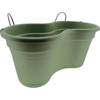 Dubbele Balkon bloembak Hangbak Compleet Relingbloembak - Oudgroen - 37 x 20 x 17 cm