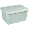 Plasticforte Opslagbox met deksel - Mintgroen - 60L - kunststof - 63 x 46 x 32 cm - Opbergbox