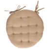 Atmosphera Stoelkussen rond - beige - katoen - 38 x 6.5 cm -i¿½ wicker zitkussen - tuinstoelkussens