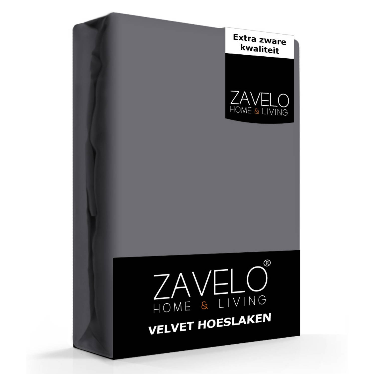 Zavelo Flanel Velvet Hoeslaken Antraciet-1-persoons (90x200 cm)