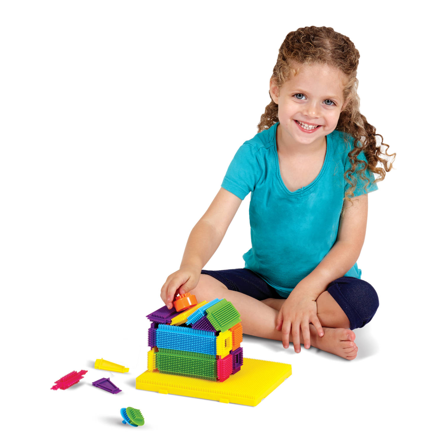 Edushape bristle blocks / nopper speelgoed / egelblokken Reis Brix (incl. bord) STEM