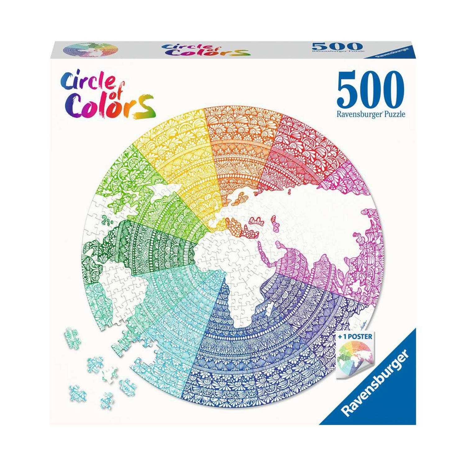 Ravensburger puzzel circle of colors-mandala 500 stukjes