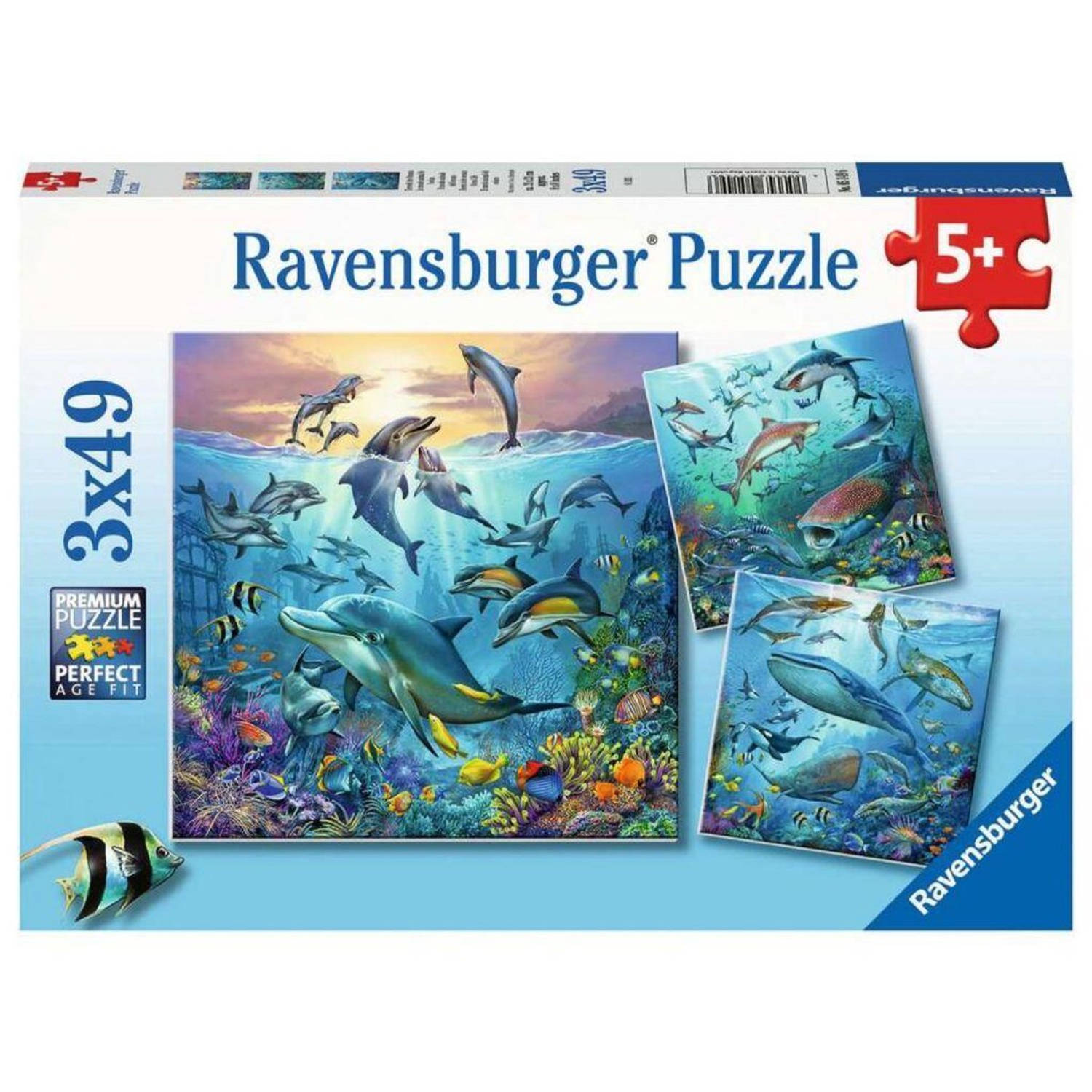 Ravensburger puzzel Dieren in de oceaan Legpuzzel 3x49 stukjes