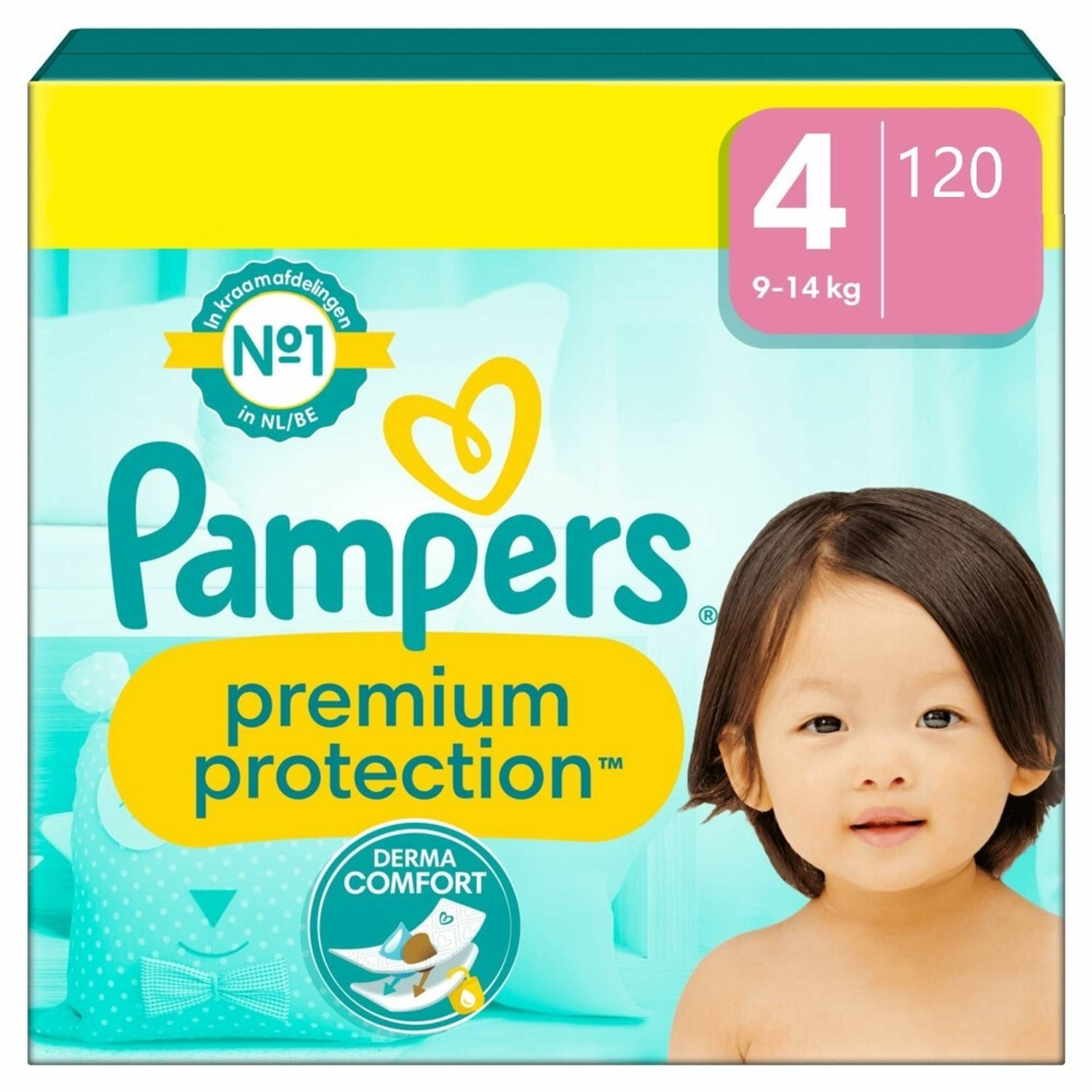 Pampers Premium Protection Baby Wegwerpluiers Maat 4 (9-14 kg) - 120 Luiers