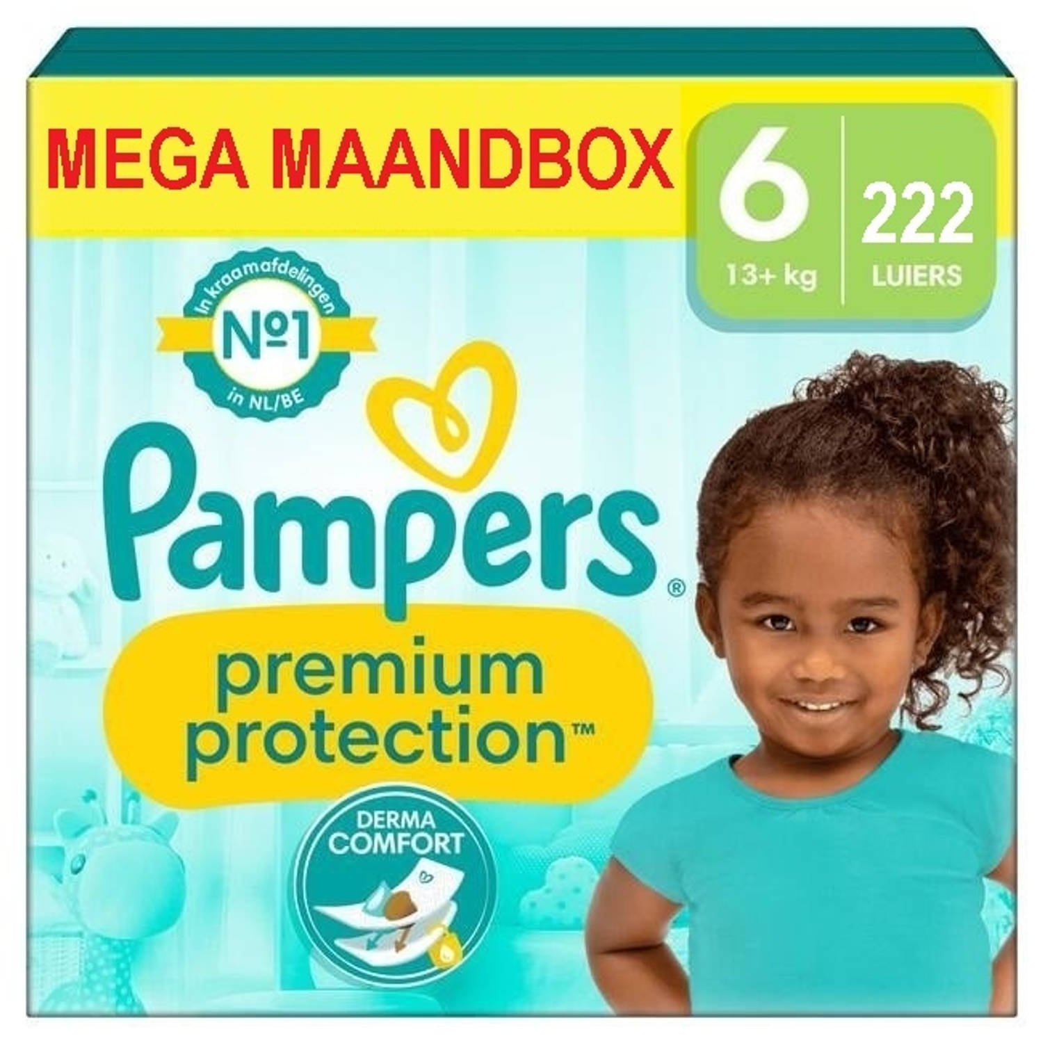 Pampers - Premium Protection - Maat 6 - Mega Maandbox - 222 luiers - 13KG