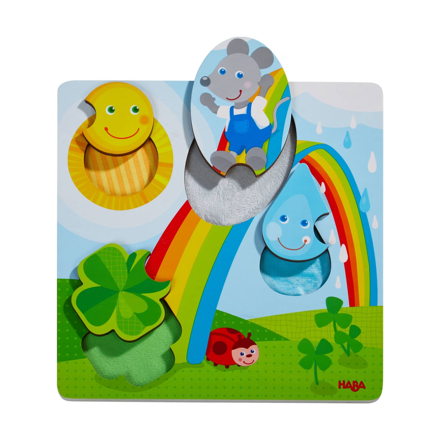 Haba voelpuzzel muis 25 x 25 cm polyester 2 delig