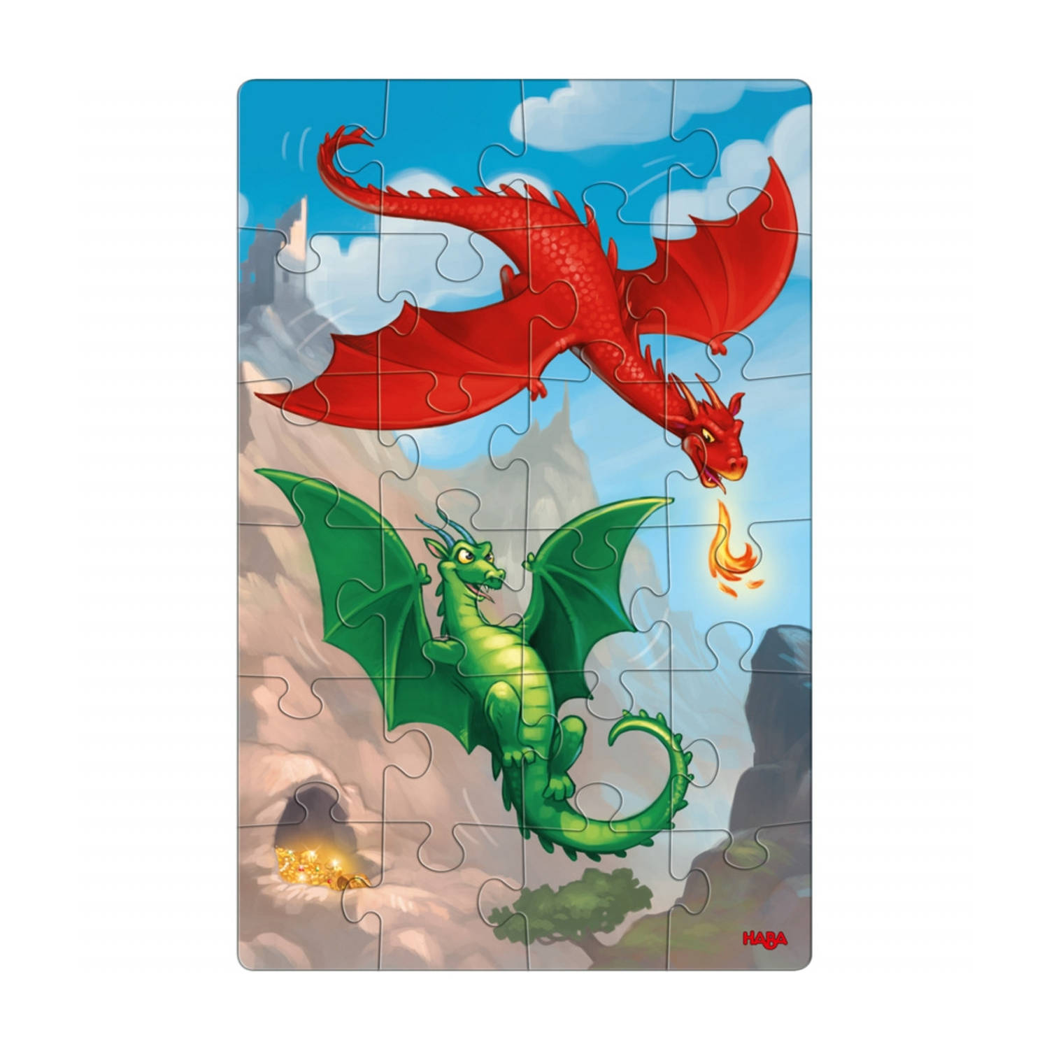 Haba legpuzzel Puzzels Draken junior karton 2 x 24 stukjes