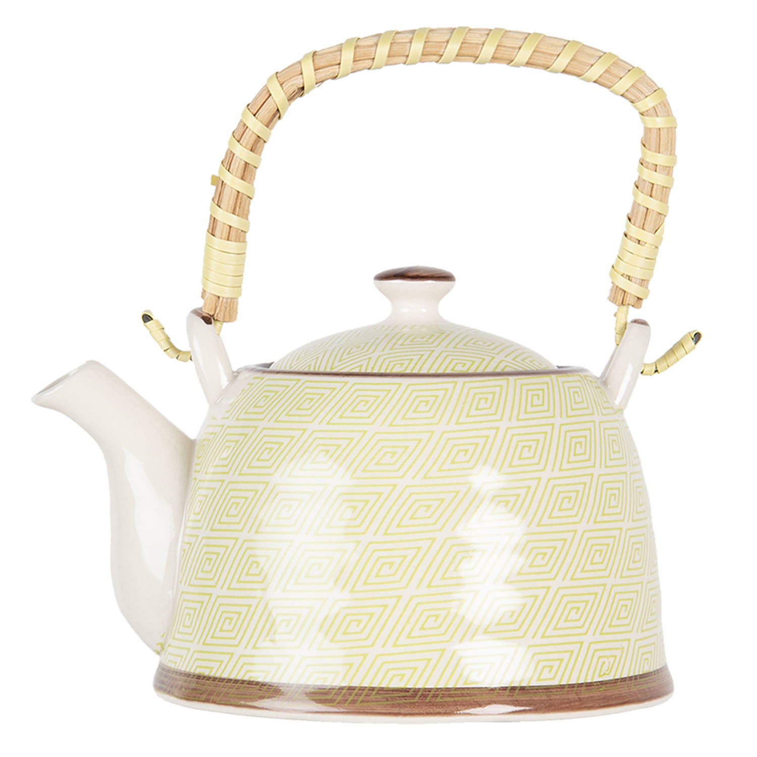 HAES DECO - Chinese Theepot - Porselein - Fantasie Patroon - Theepot 700 ml - Traditioneel Theeservies, Theekan