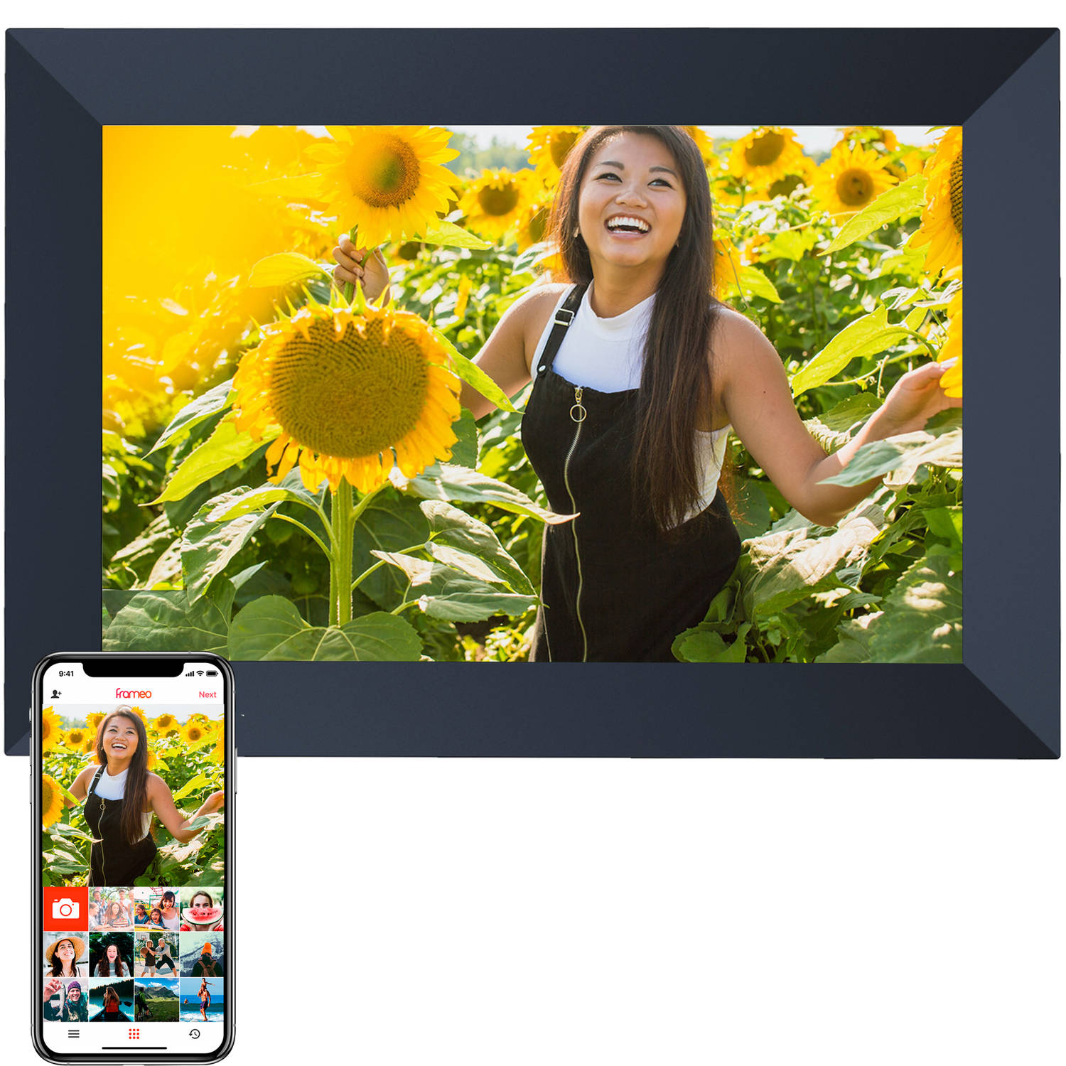 Denver Digitale fotolijst FULL HD 10.1 inch Frameo App Fotokader 16GB IPS Touchscreen PFF1064 Zwart