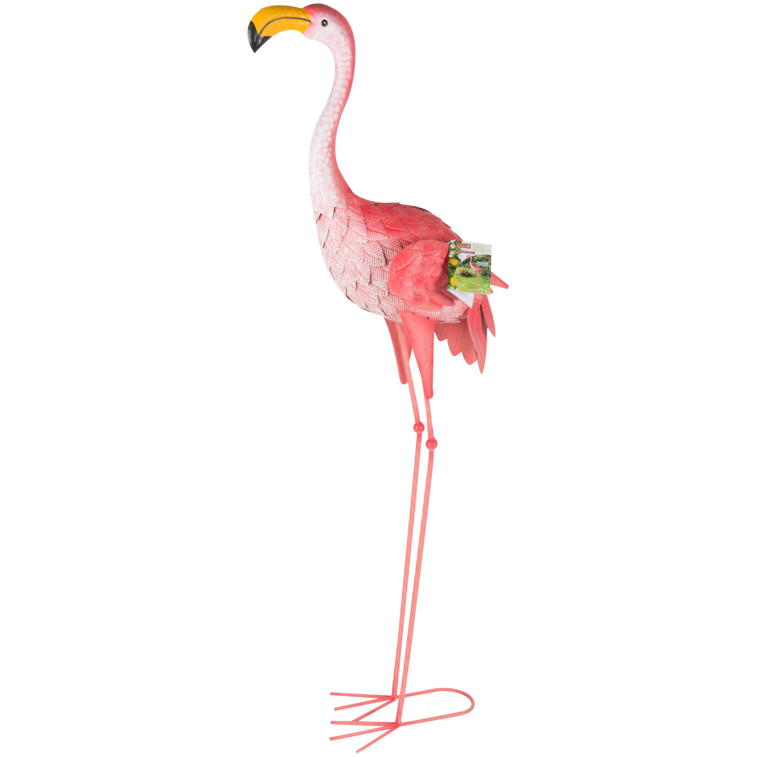 Lifetime Garden Flamingo Beeld - Tuindecoratie - 44 x 18,5 104CM - Metaal - Roze | Blokker