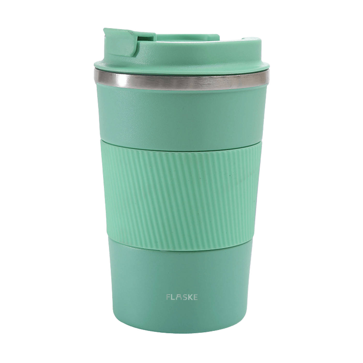FLASKE Koffiebeker Coffee Cup - Mint - 380ml - RVS Koffiebeker to Go van 380ML