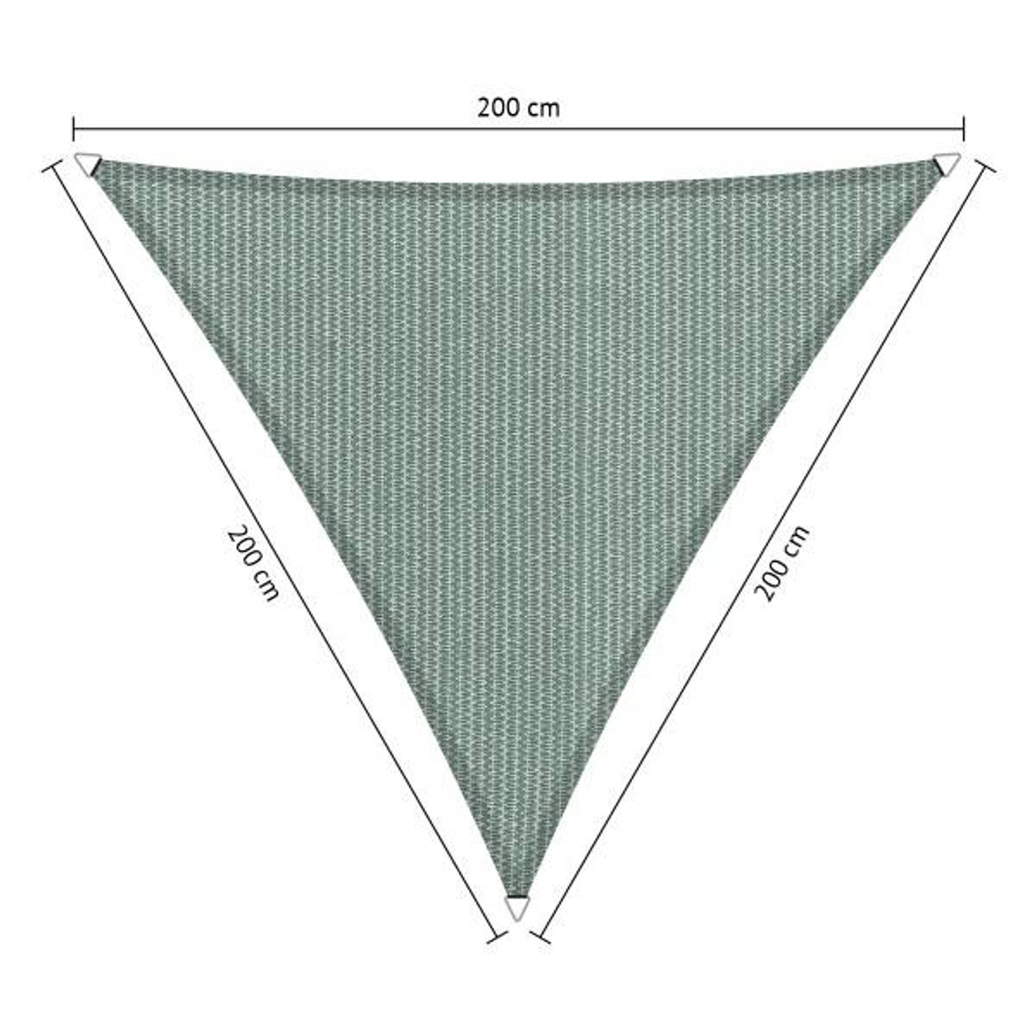 Compleet Pakket: Shadow Comfort Driehoek 2x2x2m Country Blue Met Rvs Bevestigingsset En Buitendoekre