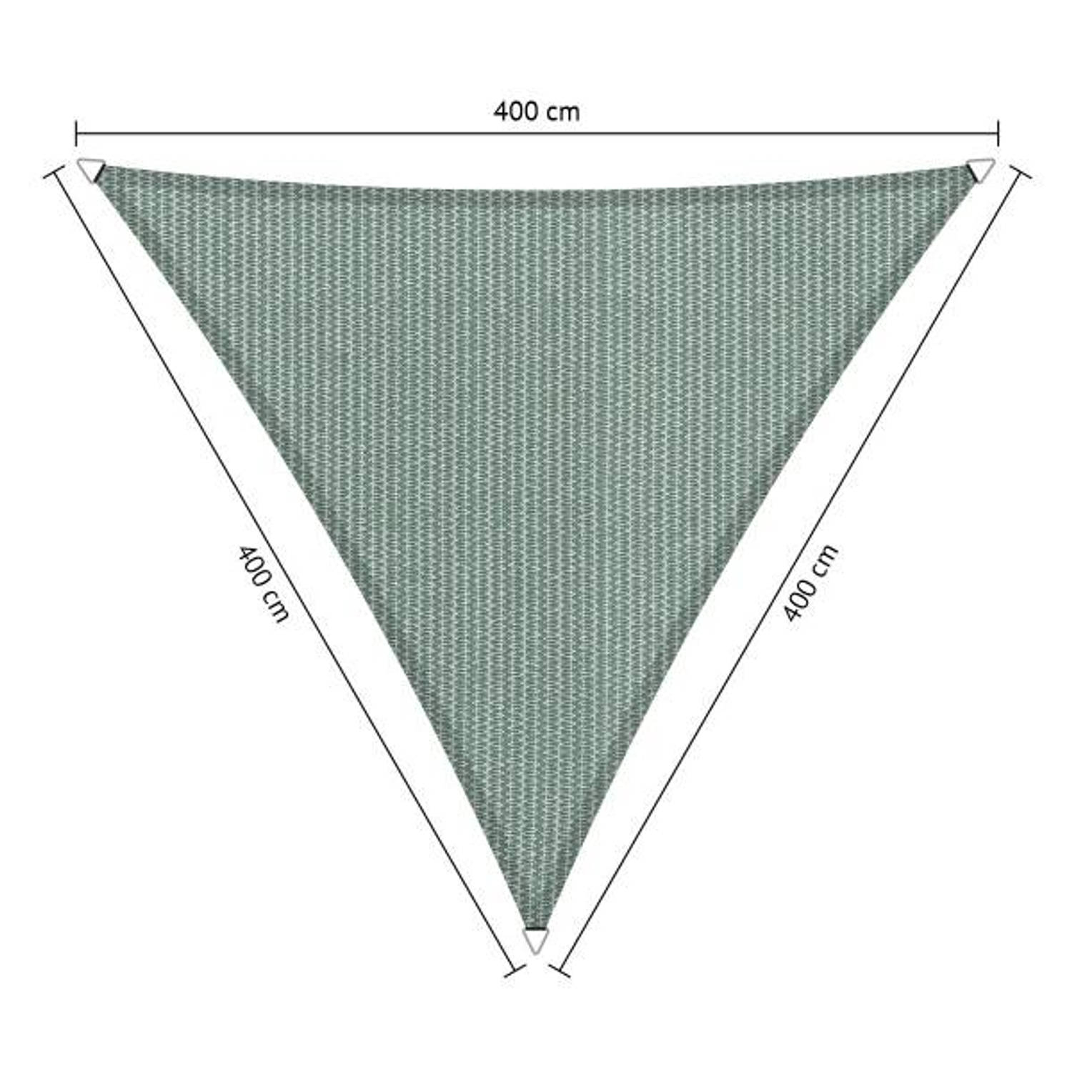 Shadow Comfort driehoek 4x4x4m Country Blue met Bevestigingsset