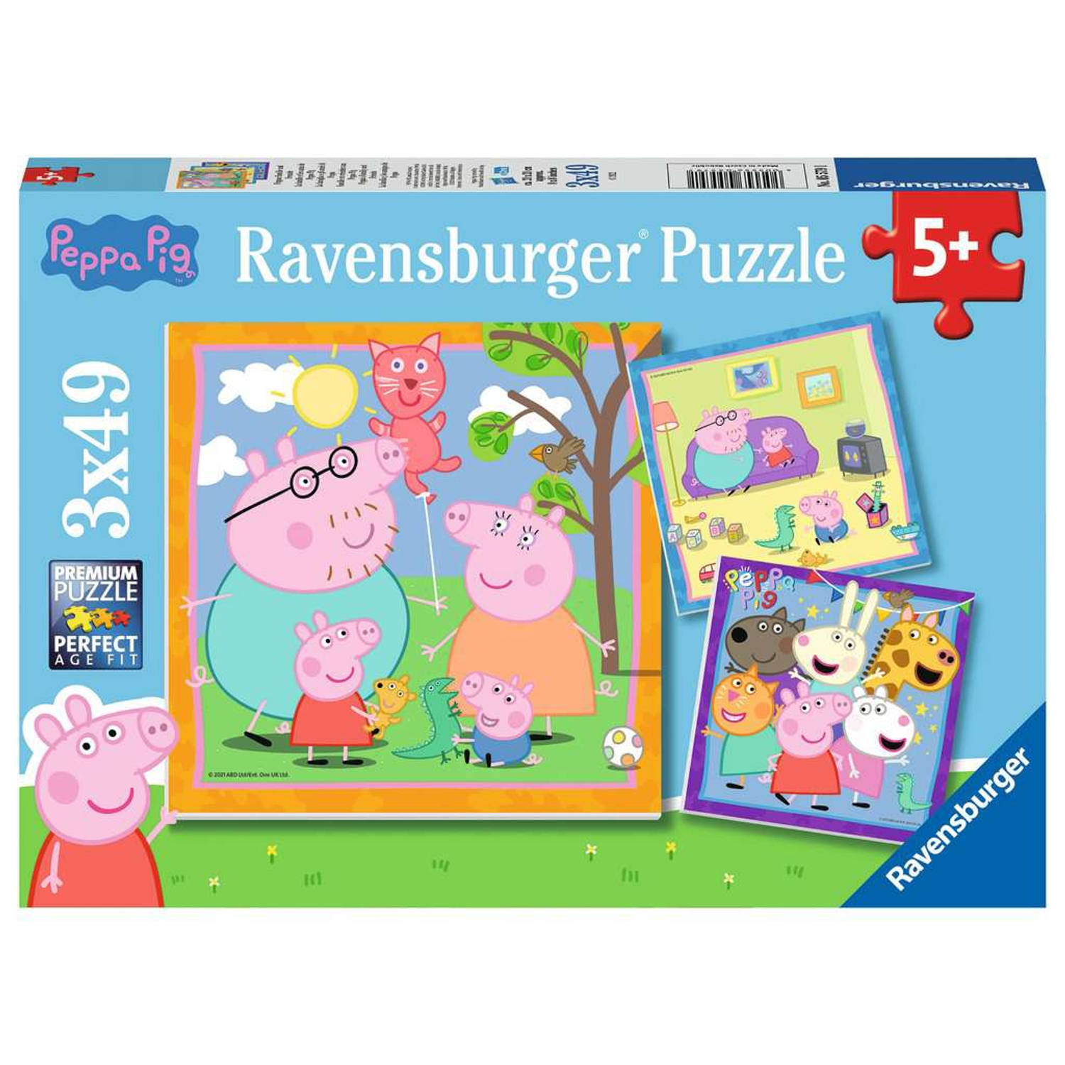 Ravensburger puzzel Familie en vrienden van Peppa Pig 3 x 49 stukjes
