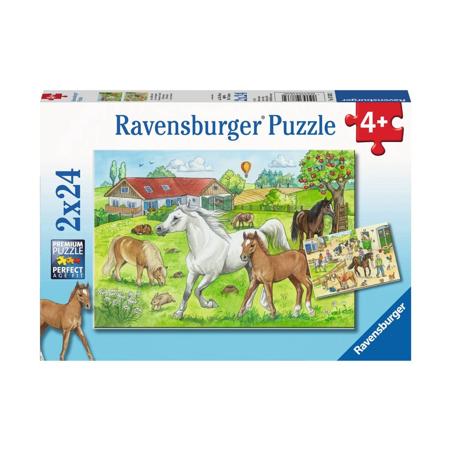 Ravensburger puzzel 2x24 stukjes Op de manege