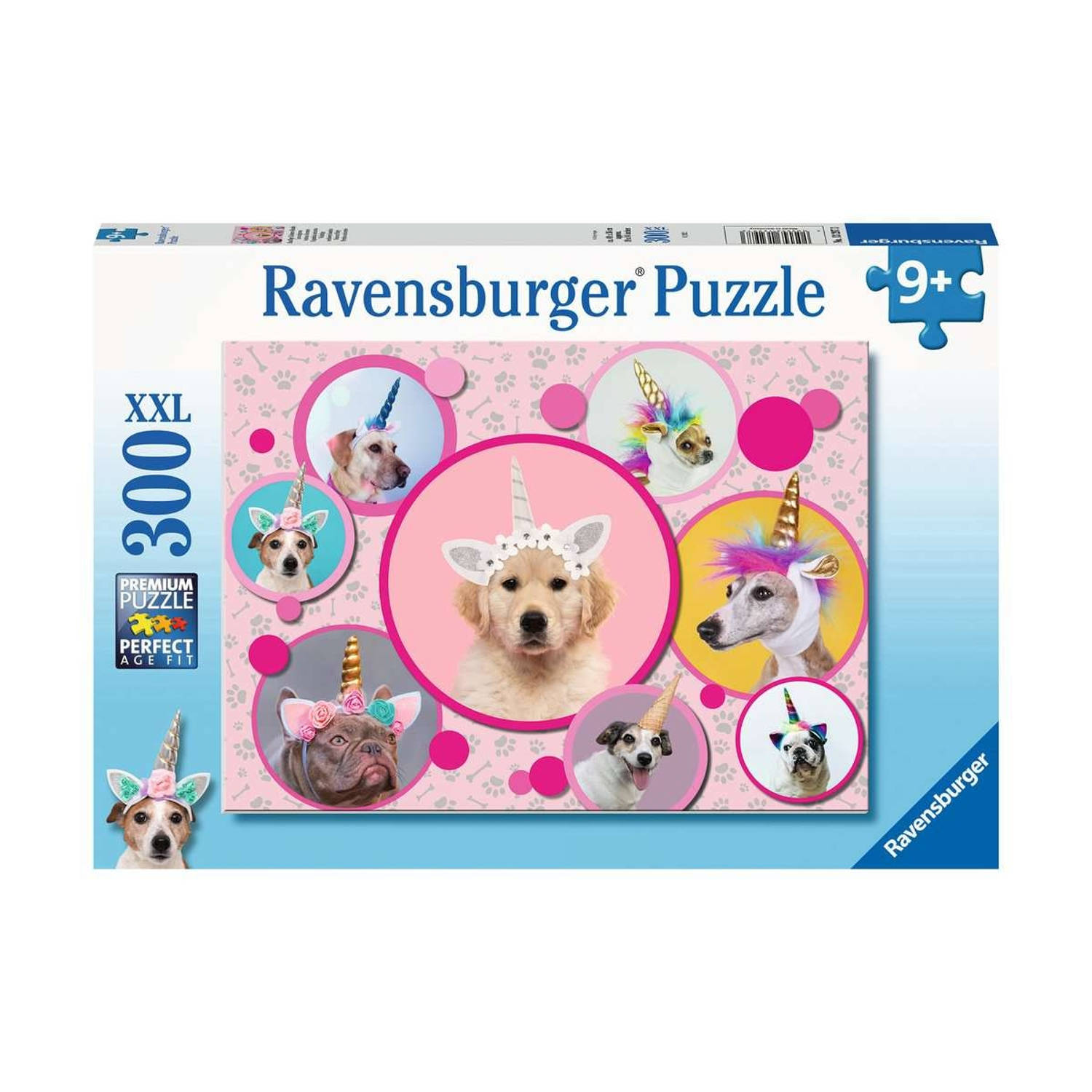 Ravensburger puzzel schattige eenhoorn-honden 300 stukjes