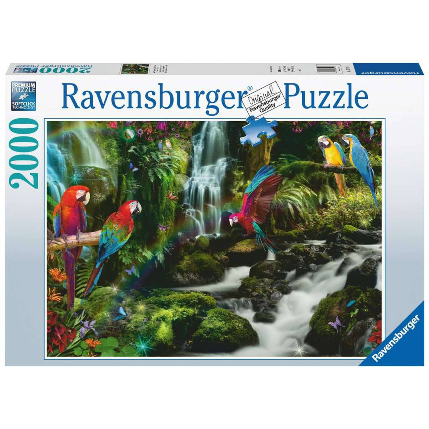 Ravensburger puzzel Bonte papegaaien in jungle 2000 stukjes
